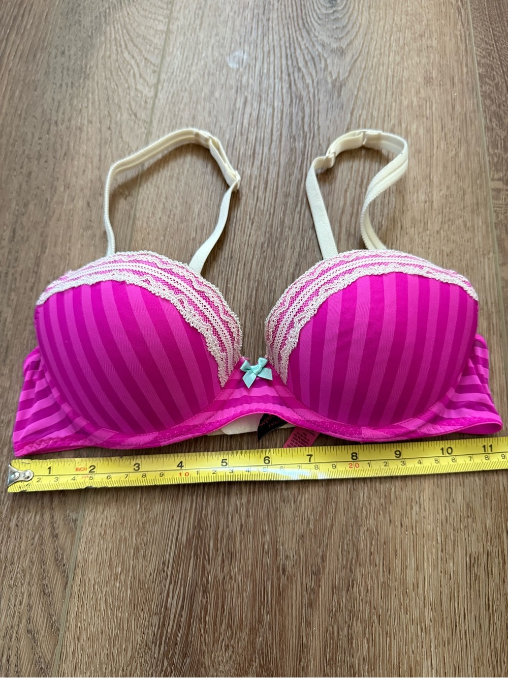 Vintage 90s Betsey Johnson Stocking Stripe Bra 32B